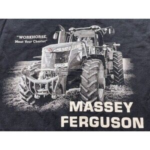 MASSEY FERGUSON TRACTORS LOGO T-SHIRT "Workhorse, Meet Your Chariot" Black Large